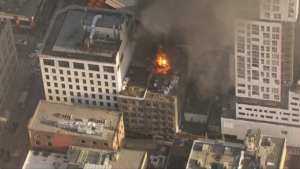 Crews responding to rooftop Fire at Downtown Toronto building